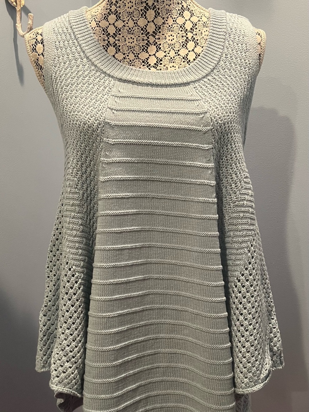 Anthropologie - Moth Light Blue Knit Swing Sleeveless Sweater